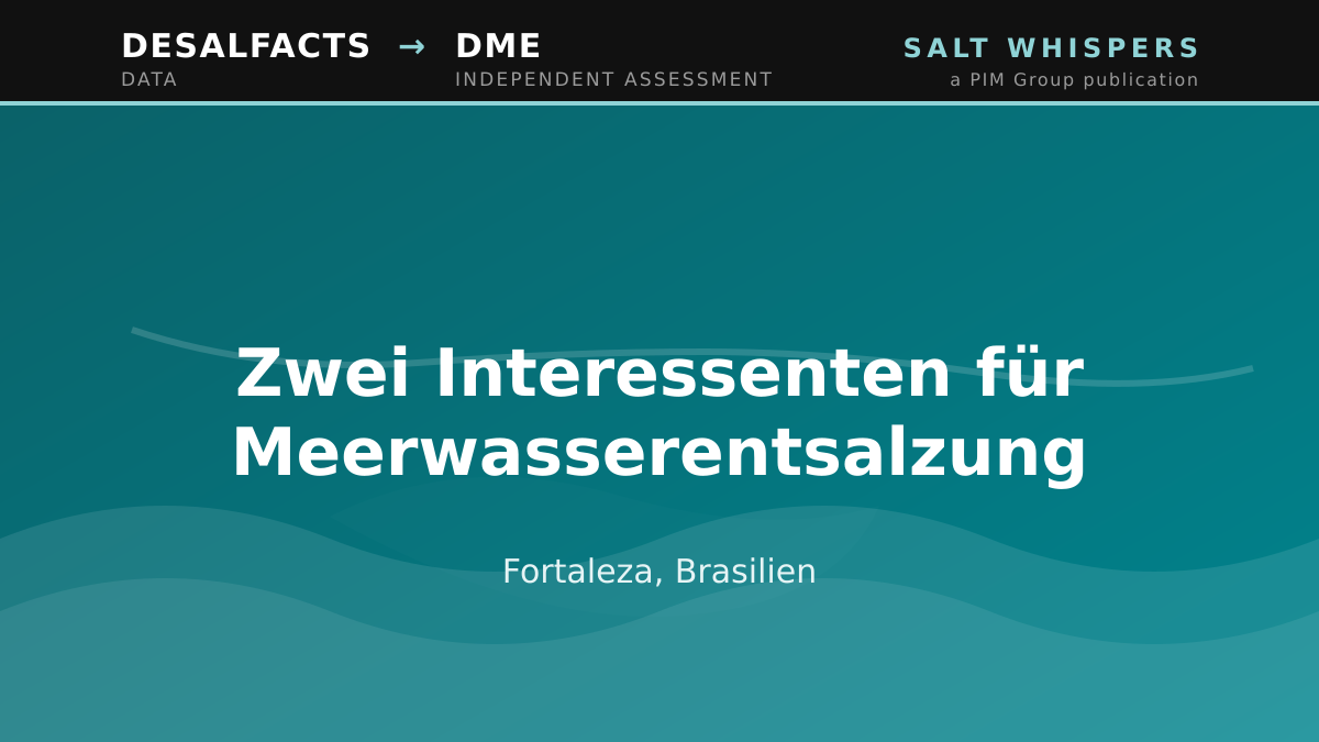 Zwei Interessenten für Meerwasserentsalzung, Fortaleza, Brasilien