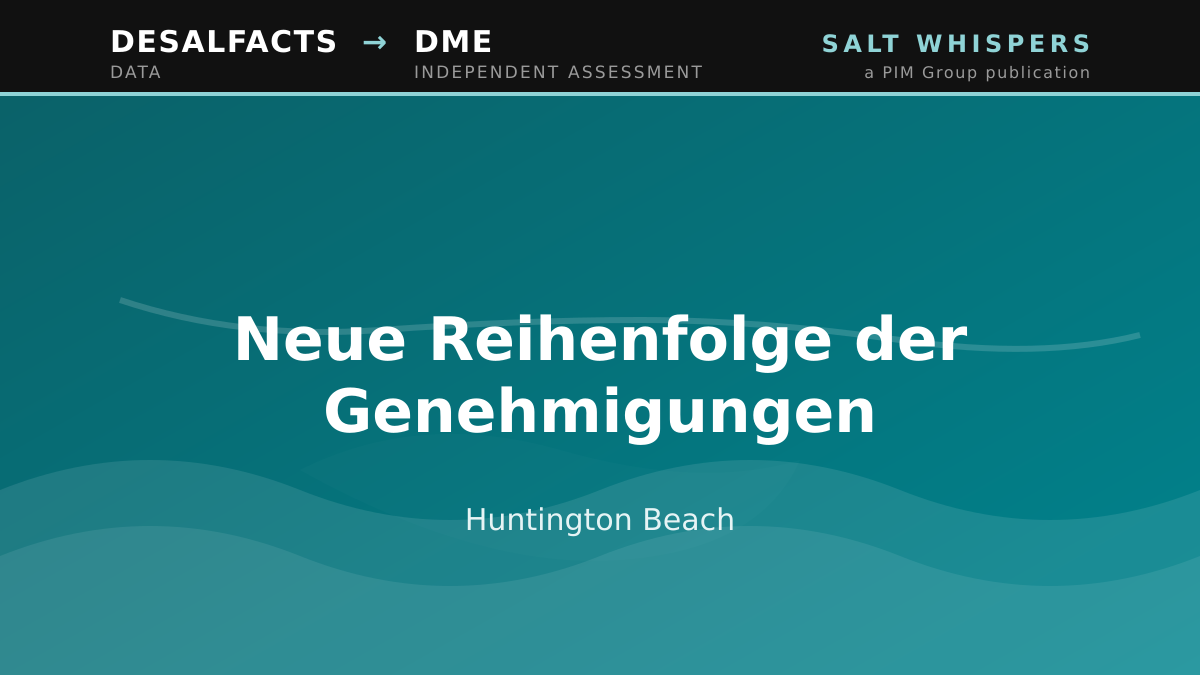 Neue Reihenfolge der Genehmigungen, Huntington Beach