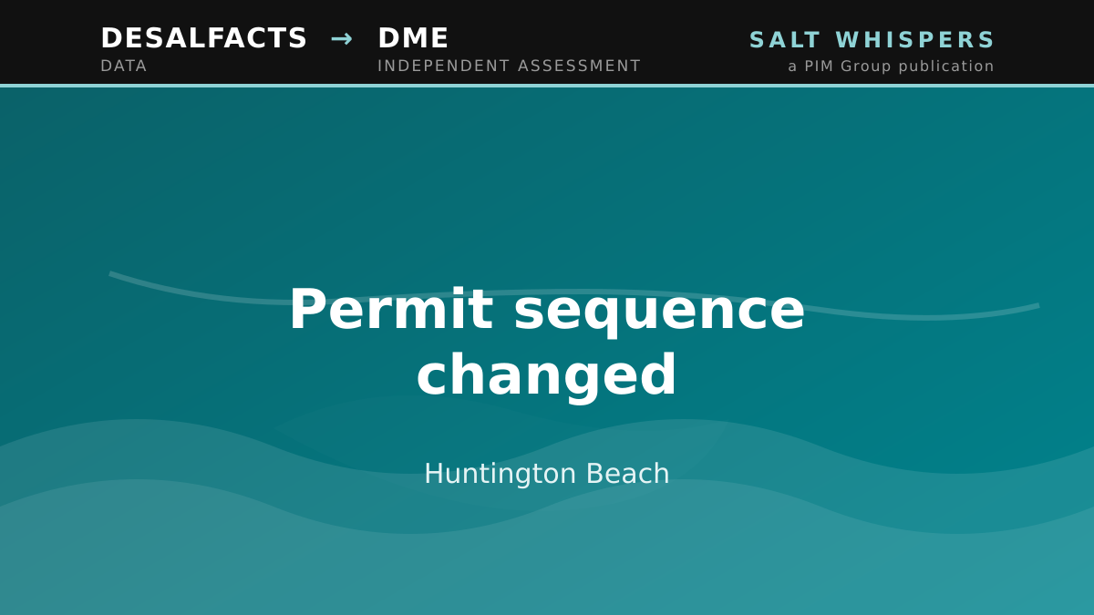 Permit sequence changed, Huntington Beach