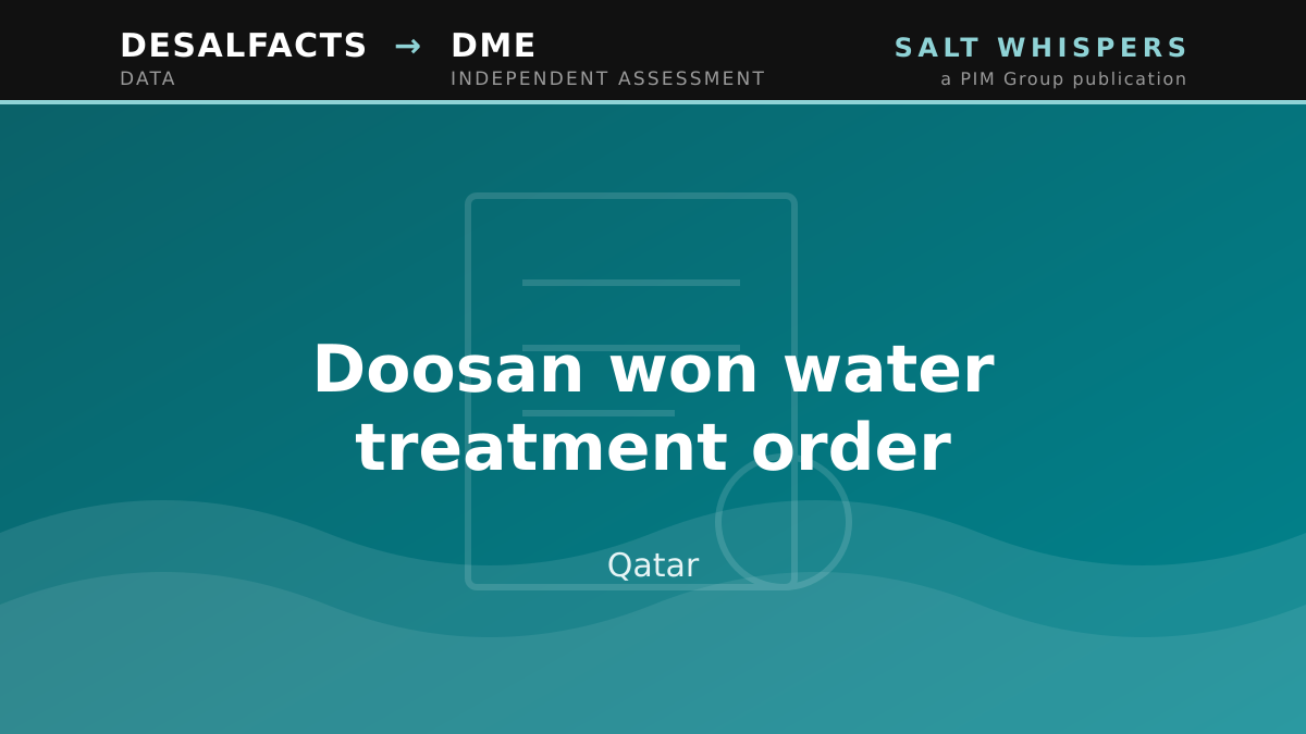 Doosan won water treatment order, Qatar