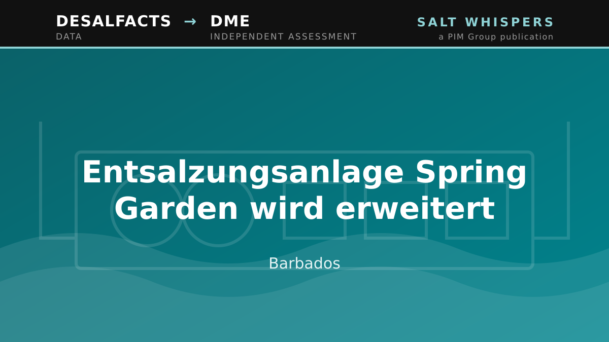 Entsalzungsanlage Spring Garden wird erweitert, Barbados
