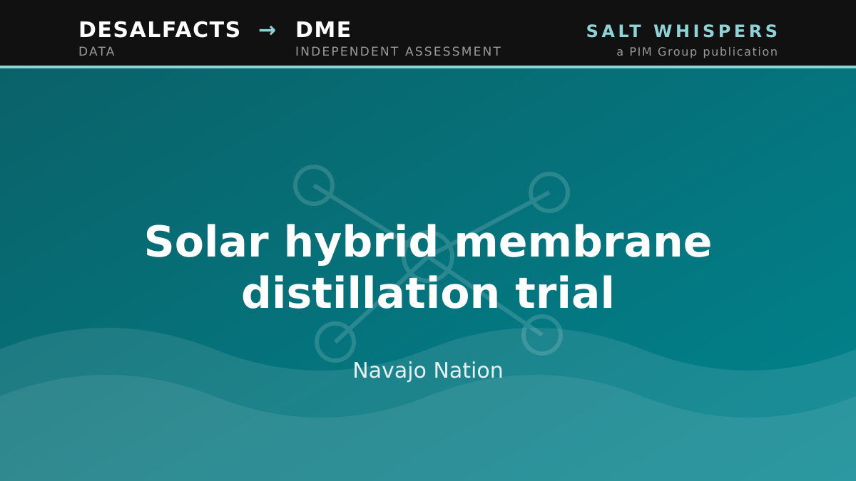 Solar hybrid membrane distillation trial, Navajo Nation