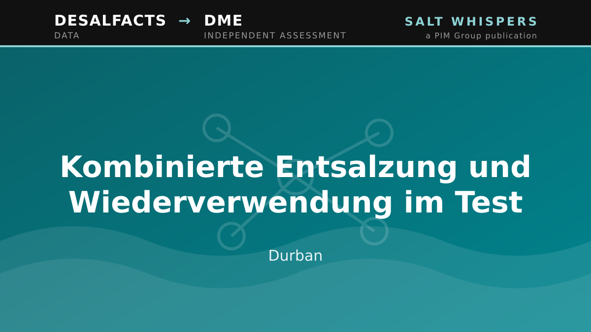 Kombinierte Entsalzung und Wiederverwendung im Test, Durban