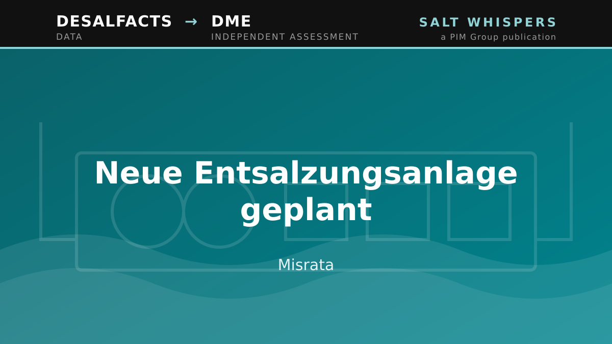 Neue Entsalzungsanlage geplant, Misrata